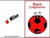 Biglietti Inviti Compleanno Pallone Con I Colori Del Milan