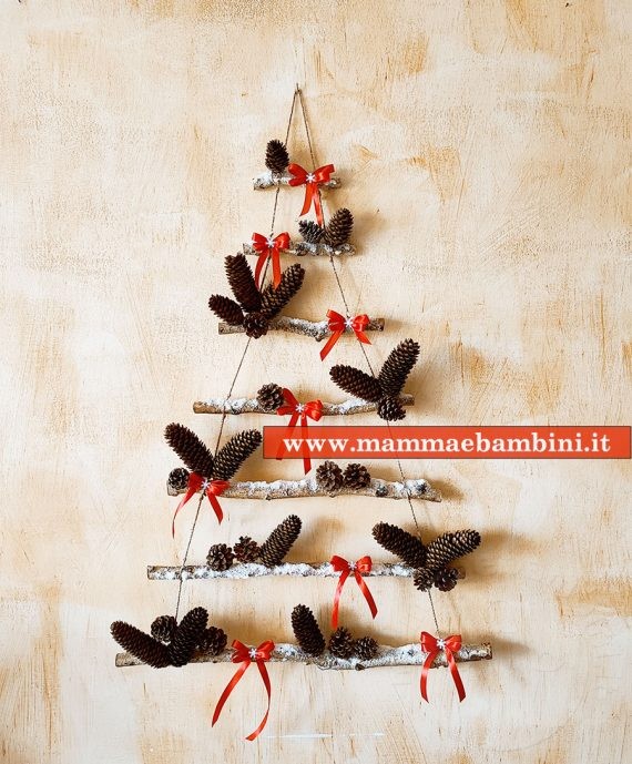 Albero Di Natale Da Parete Con Rami Mamma E Bambini