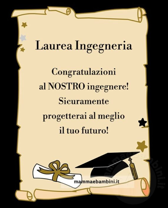 Biglietto Laurea Ingegneria Mamma E Bambini